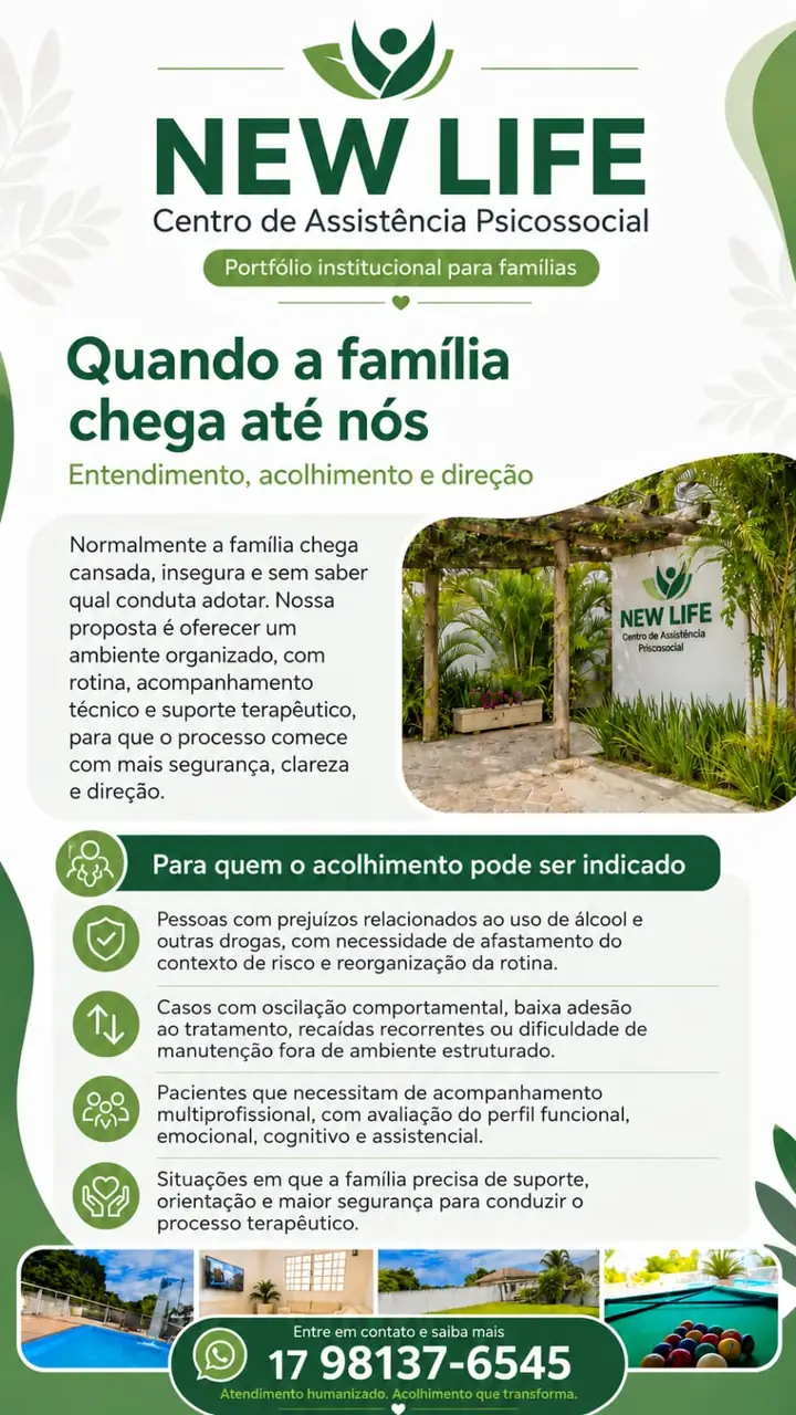 Quando a família chega até nós — entendimento, acolhimento e direção.