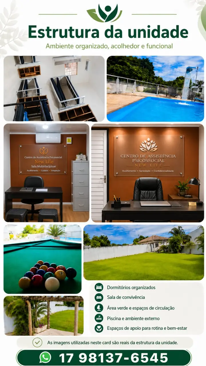 Estrutura da unidade — ambientes reais da New Life.